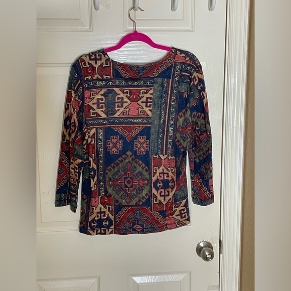 Vintage Ralph Lauren Jeans Co. Aztec Western Diamond Shaped Pearl Snaps Ladies L - Picture 6 of 8